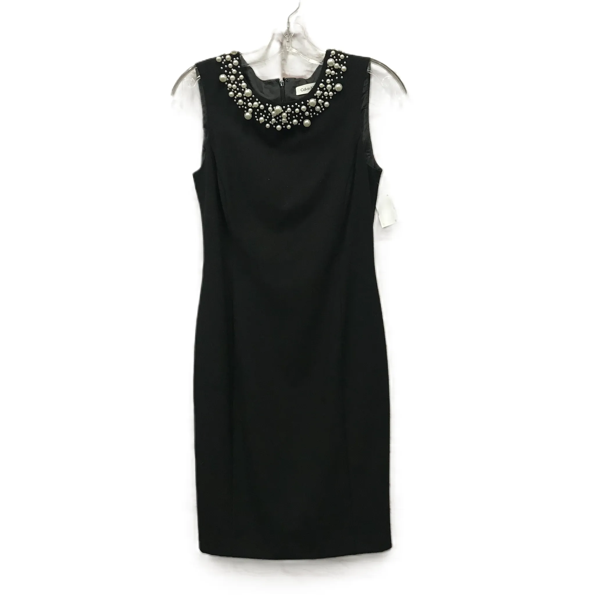 Black Dress Casual Midi By Calvin Klein, Size: 2