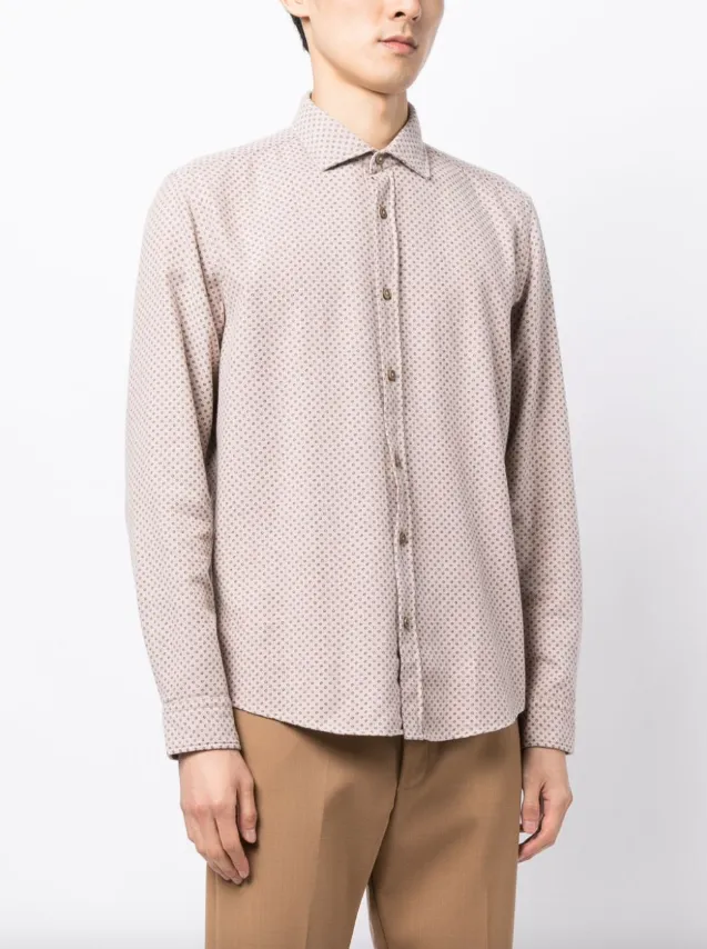 BOSS micro-dot cotton shirt