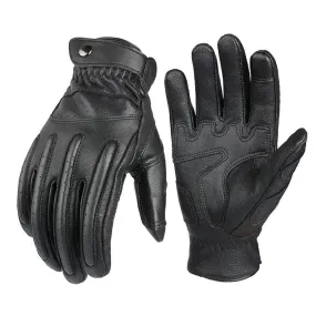 Breathable Leather Biker Gloves