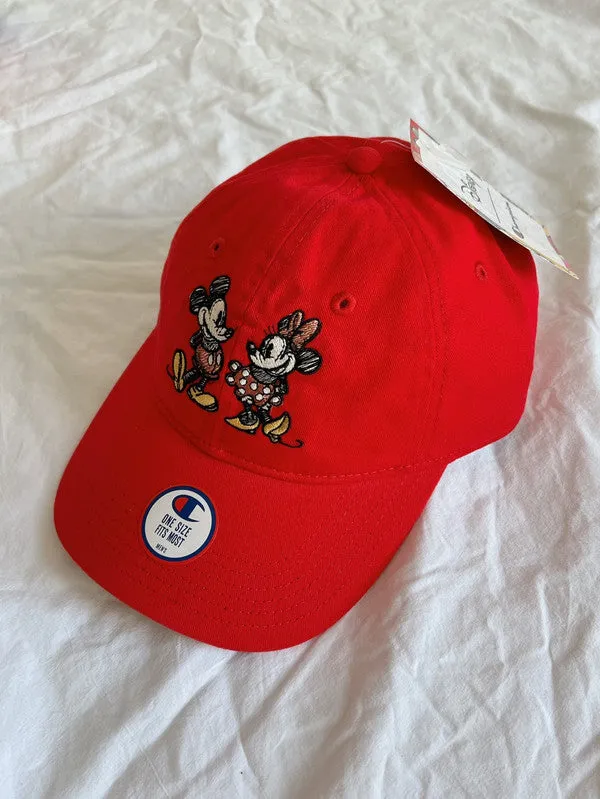 Champion Men's Disney’s Mickey & Friends Garment Washed Dad Hat, Disney’s Mickey & Minnie Scarlet HH6523 592148 040