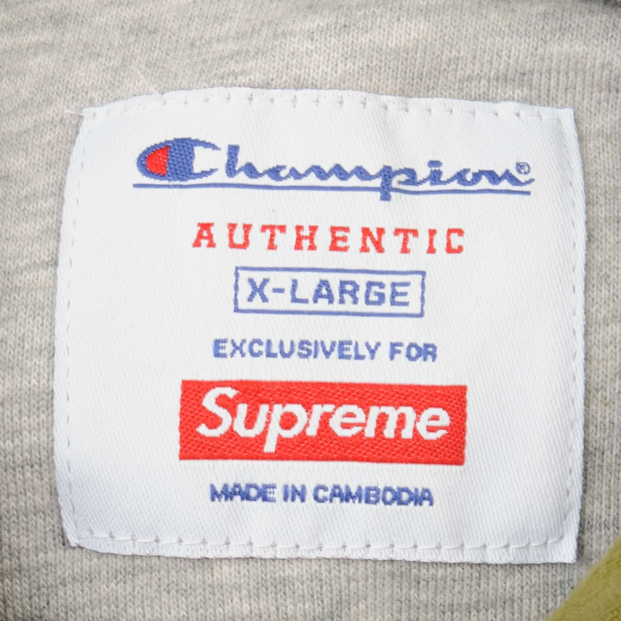 CHAMPION X SUPREME BIG LABEL SWEATSHIRT HOODIE FW18 SIZE XL