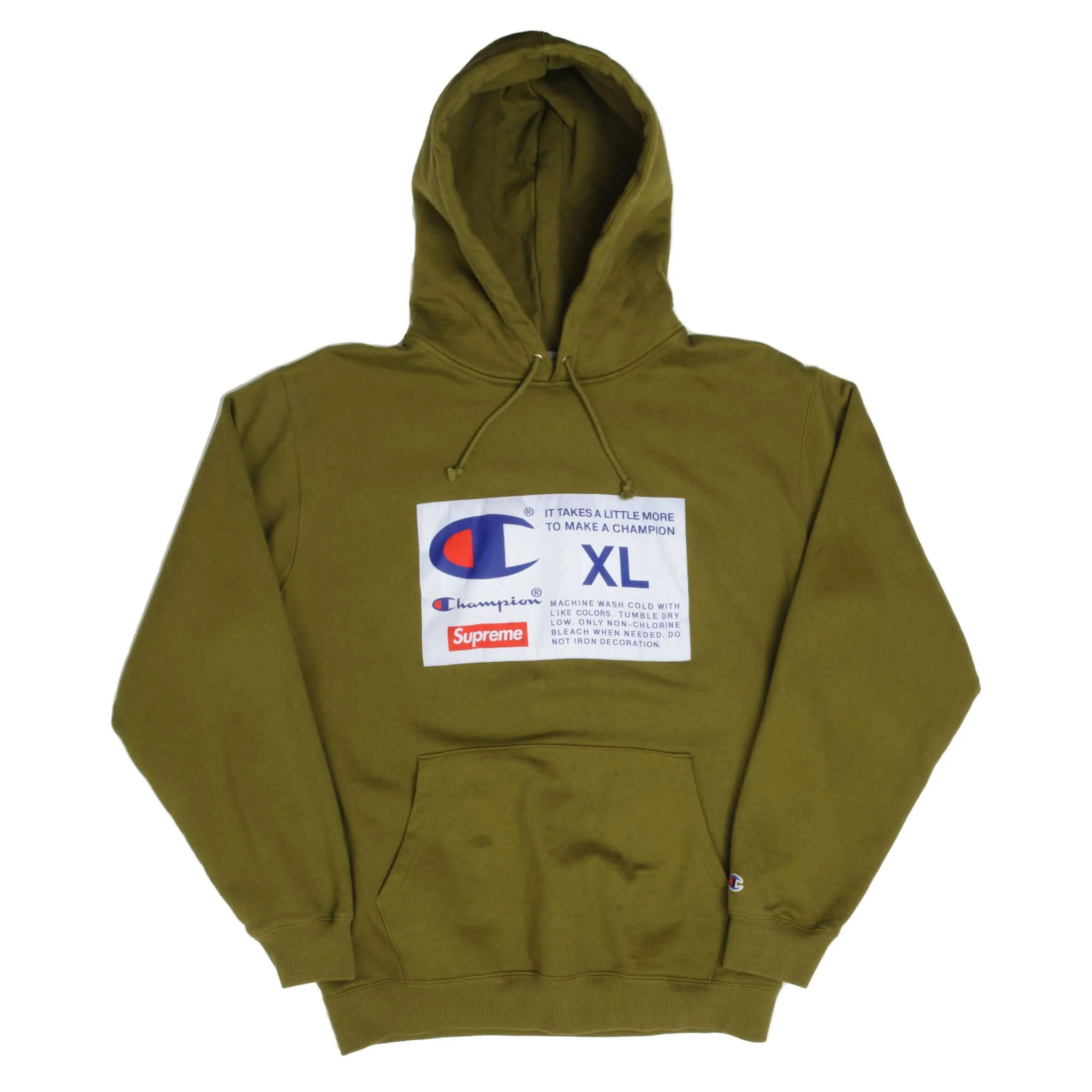 CHAMPION X SUPREME BIG LABEL SWEATSHIRT HOODIE FW18 SIZE XL