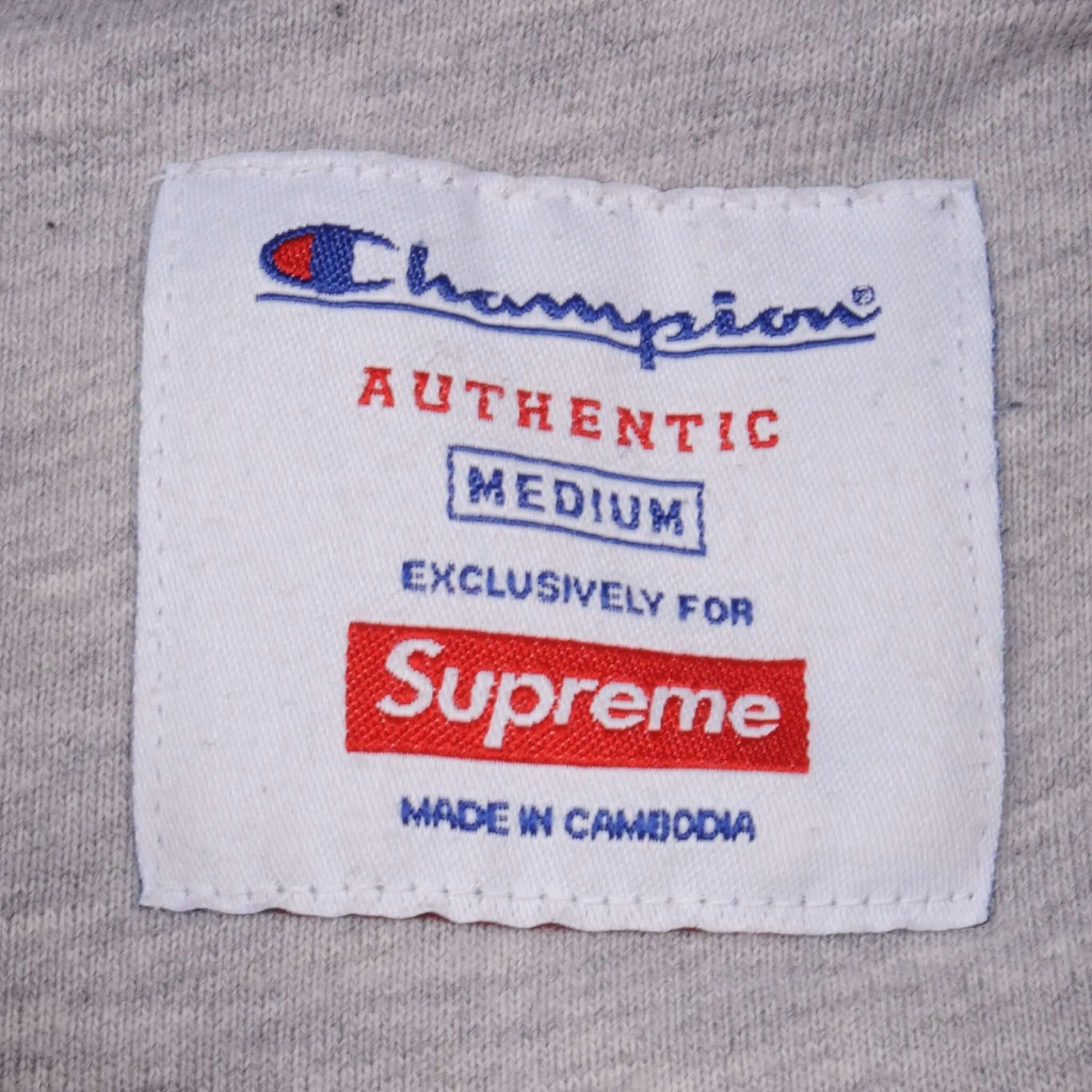 CHAMPION X SUPREME SATIN LOGO SWEATSHIRT HOODIE SS17 SIZE MEDIUM