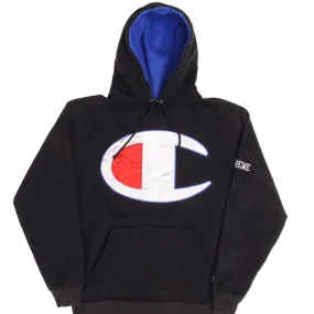 CHAMPION X SUPREME SATIN LOGO SWEATSHIRT HOODIE SS17 SIZE MEDIUM