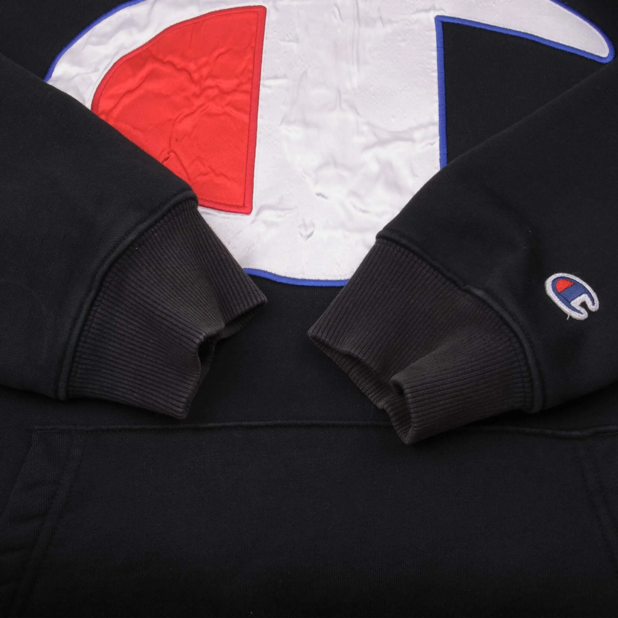 CHAMPION X SUPREME SATIN LOGO SWEATSHIRT HOODIE SS17 SIZE MEDIUM