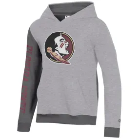 Champion Youth Seminole Logo Superfan Hoodie - Grey/Granite