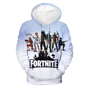 Fortnite Drawstring 3D Digital Printing Novelty Long Sleeve Hoodie Sweatshirt