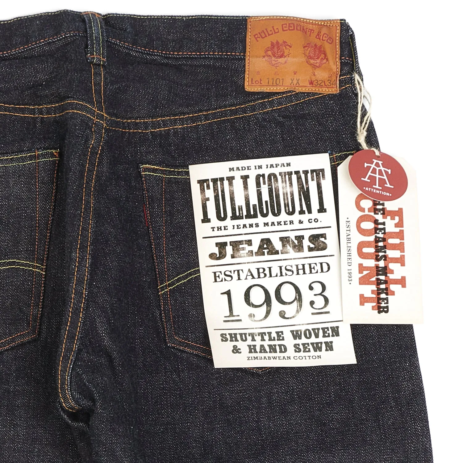 Full Count 1101XXW 15.5oz Loose Straight Jean - One Wash