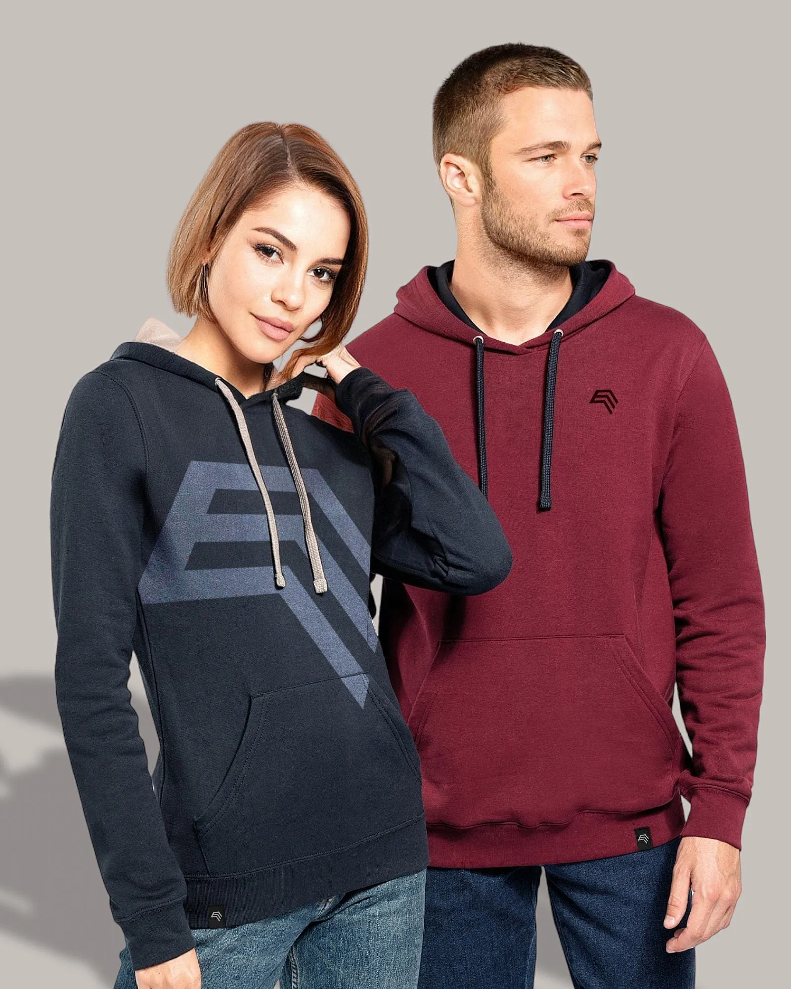 KRB K446 ― Bi-Color Hoodie Sweatshirt - Grau / Schwarz