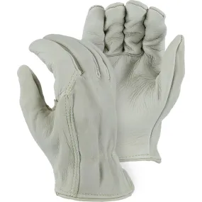 Leather Drivers Glove - Kevlar Sewn Premium A-Grade Cowhide, Gunn Cut, Wing Thumb, Majestic (PK 12 Pairs)