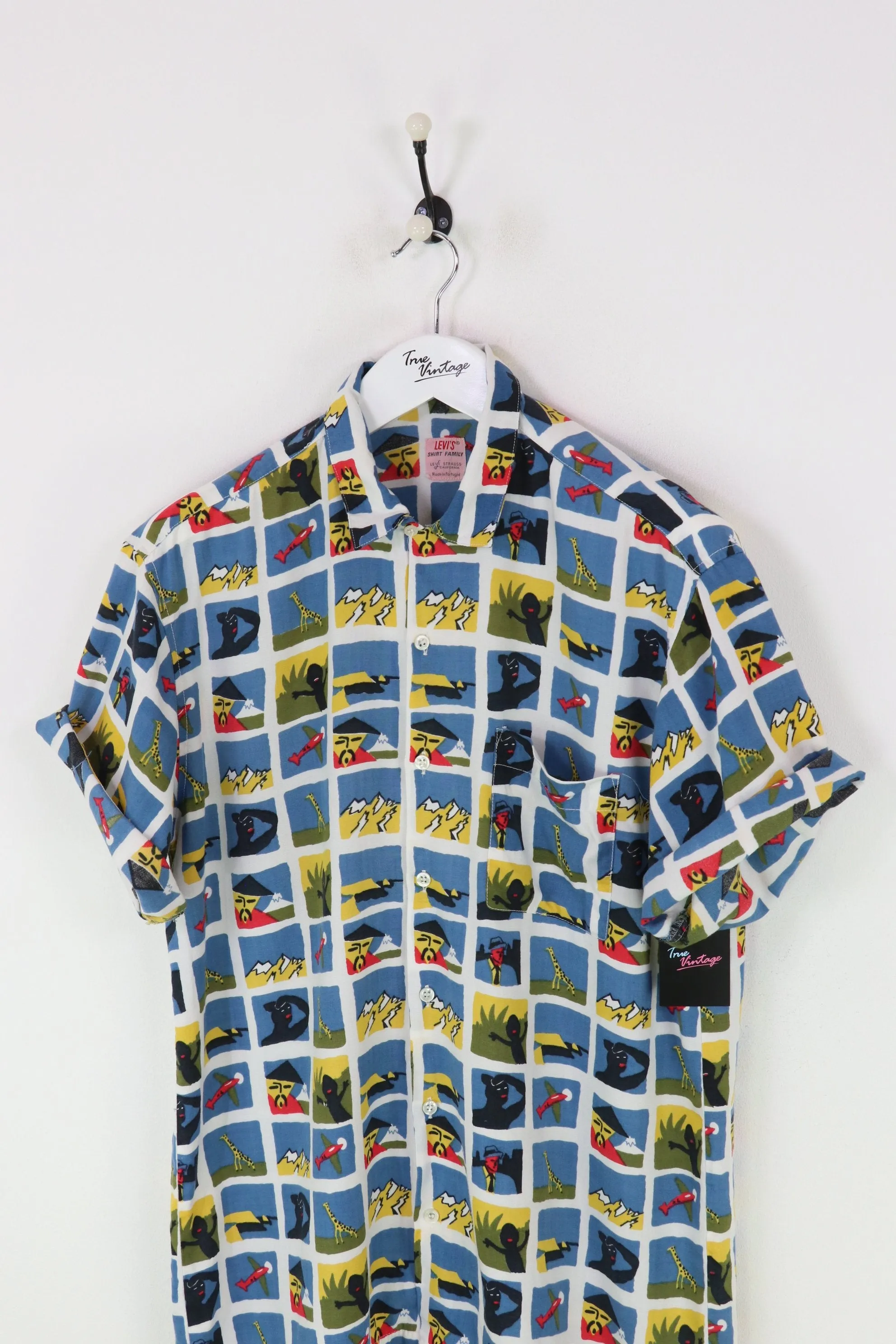 Levi's S/S Giraffe Shirt Blue/Yellow Medium