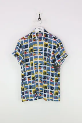 Levi's S/S Giraffe Shirt Blue/Yellow Medium