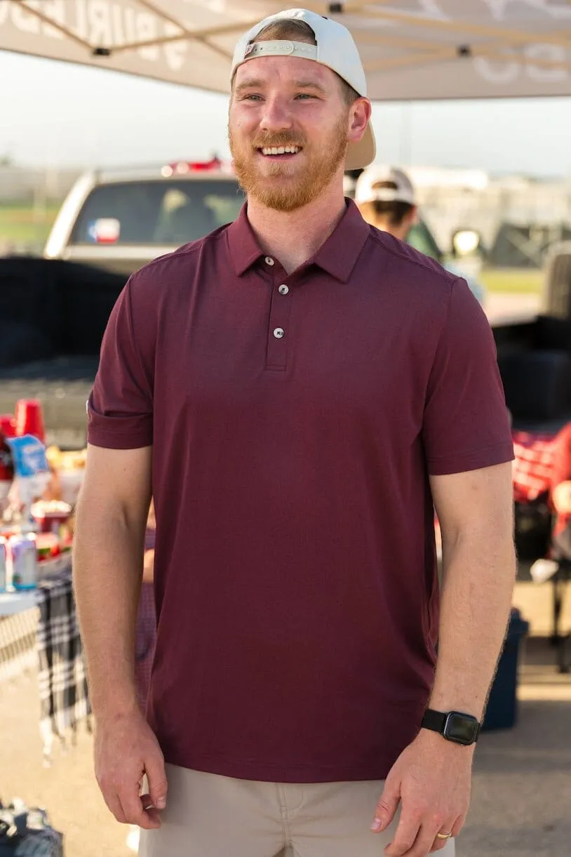 Performance Polo - Heather Maroon