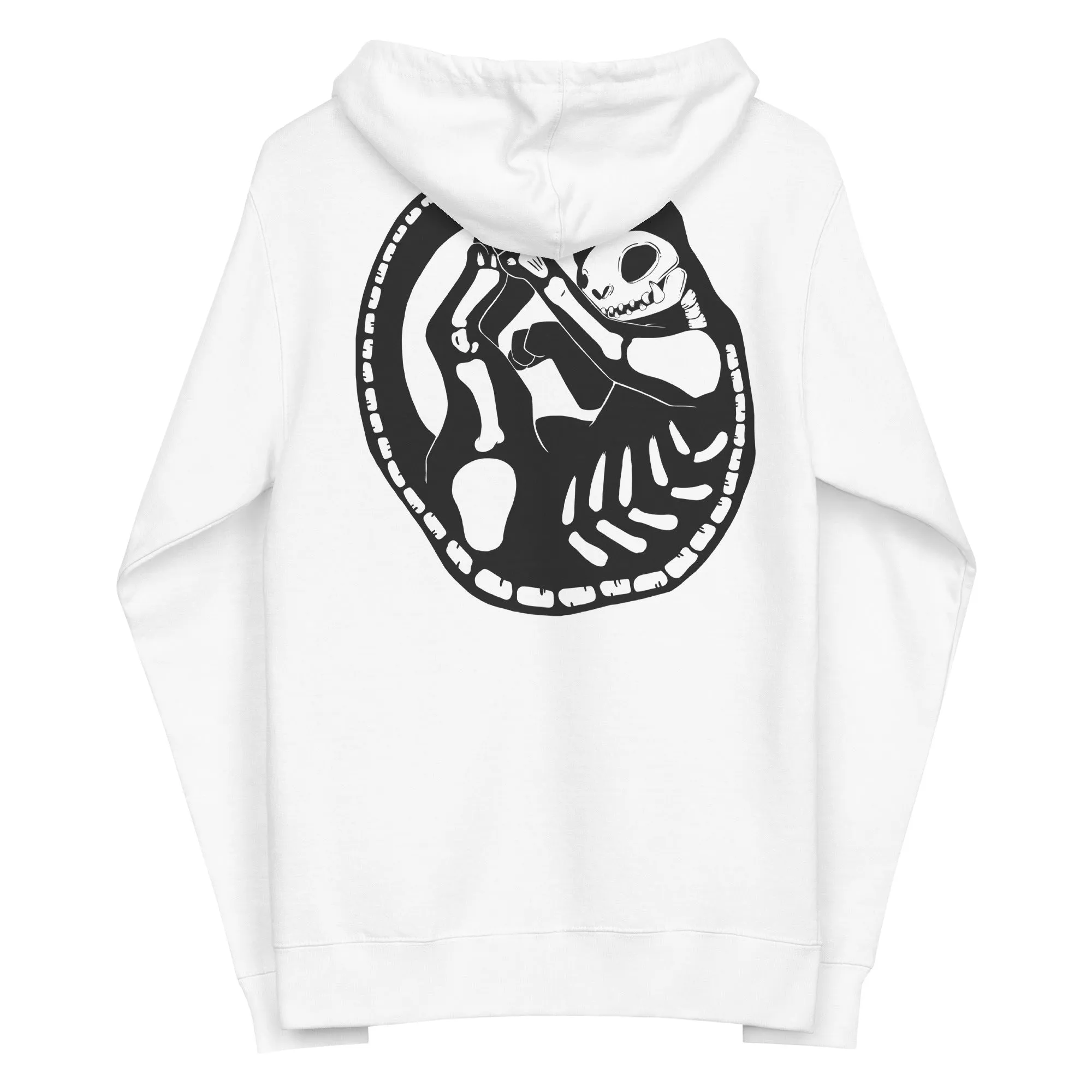 Skeleton Cat, Unisex Fleece Zip-Up Hoodie