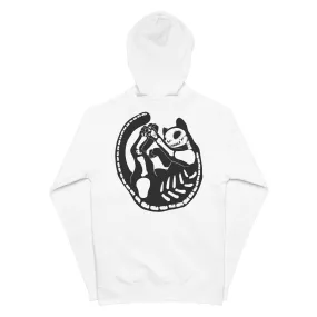 Skeleton Cat, Unisex Fleece Zip-Up Hoodie