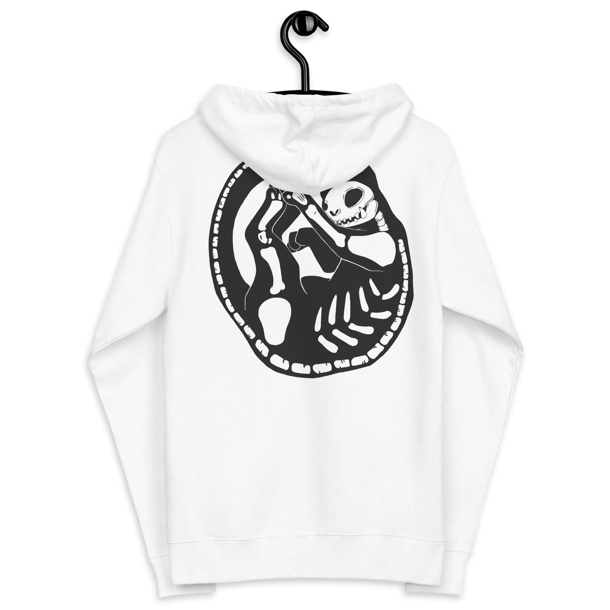 Skeleton Cat, Unisex Fleece Zip-Up Hoodie