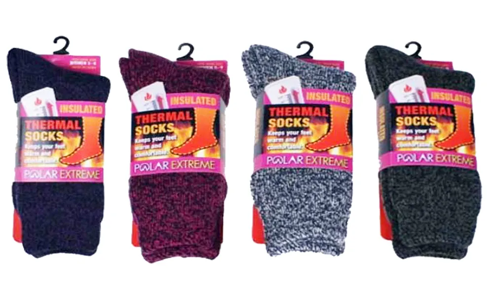 Socks-Ladies Polar Extreme Thermal Heat Sock, Marled