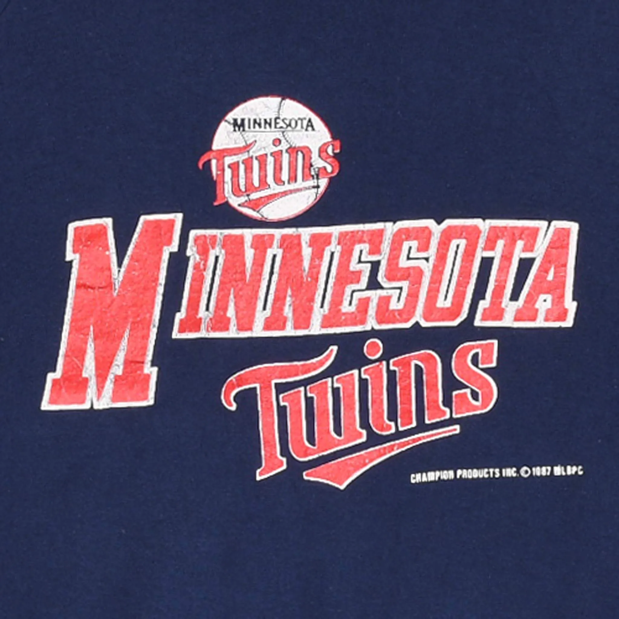 VINTAGE CHAMPION REVERSE WEAVE SWEATSHIRT MLB MINNESOTA TWINS 1987 XL MADE IN USA