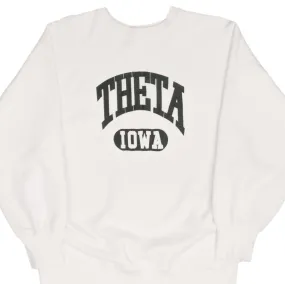 VINTAGE CHAMPION REVERSE WEAVE THETA IOWA WHITE SWEATSHIRT 1980S XL MADE USA