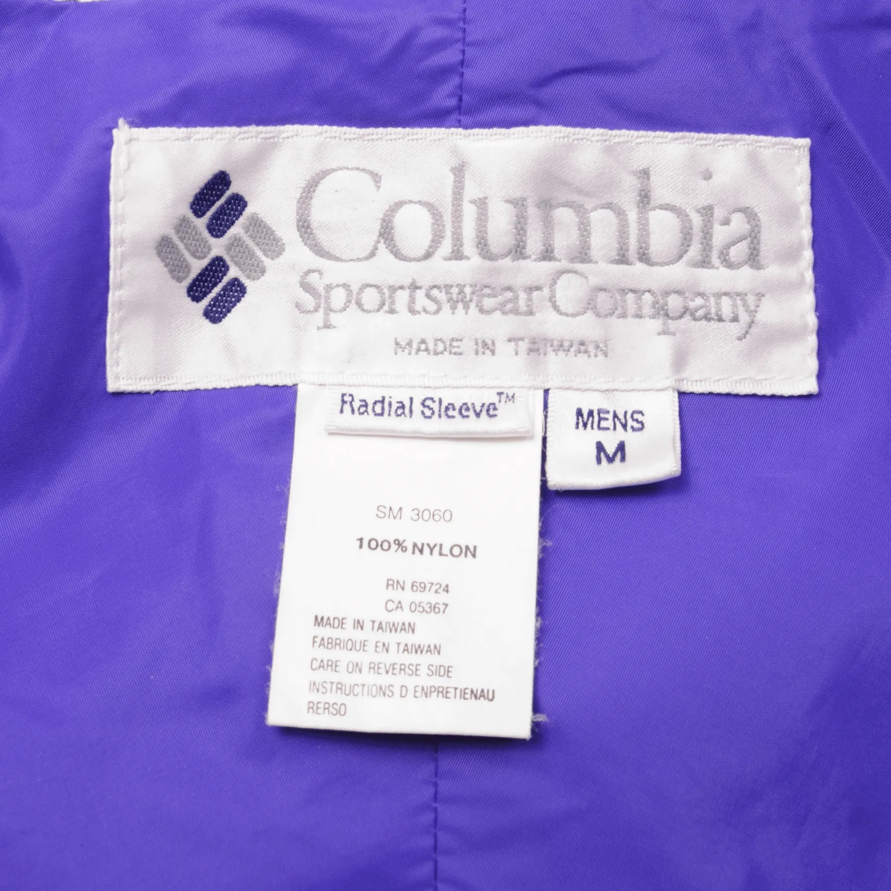 VINTAGE COLUMBIA WINDBREAKER JACKET SIZE MEDIUM 90s